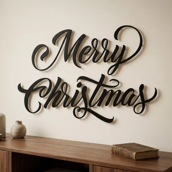Merry Christmas Kaligrafi Yazısı - Şık ve Zarif Tasarım