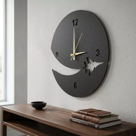 Uçak Figürlü Metal Saat