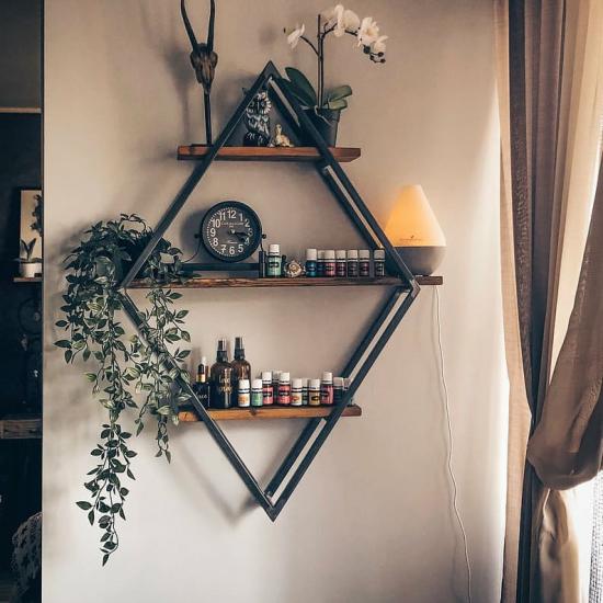 Triangle Larin Metal Wall Shelf | Home Decoration | Metal Painting | Wall Painting | Monge Design | Free Shipping | Pay at the door